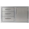 Alfresco 32-Inch Left-Hinged Door & Triple Drawer Combo