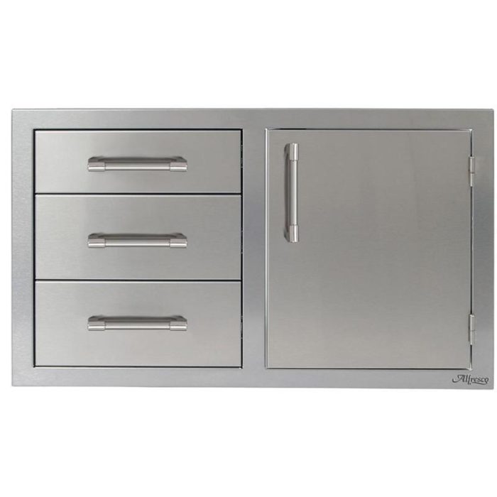 Alfresco 32-Inch Left-Hinged Door & Triple Drawer Combo