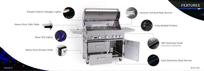 Bonfire 34" 4 Burner Double Door Grill- Model# CBF4DD - Image 4
