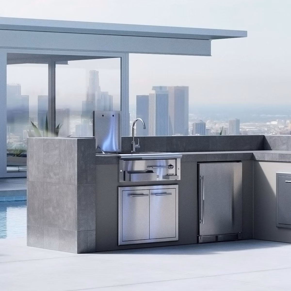 XO Pro-Grade 30-Inch Outdoor Stainless Steel Cocktail Pro Sink Station - Image 2