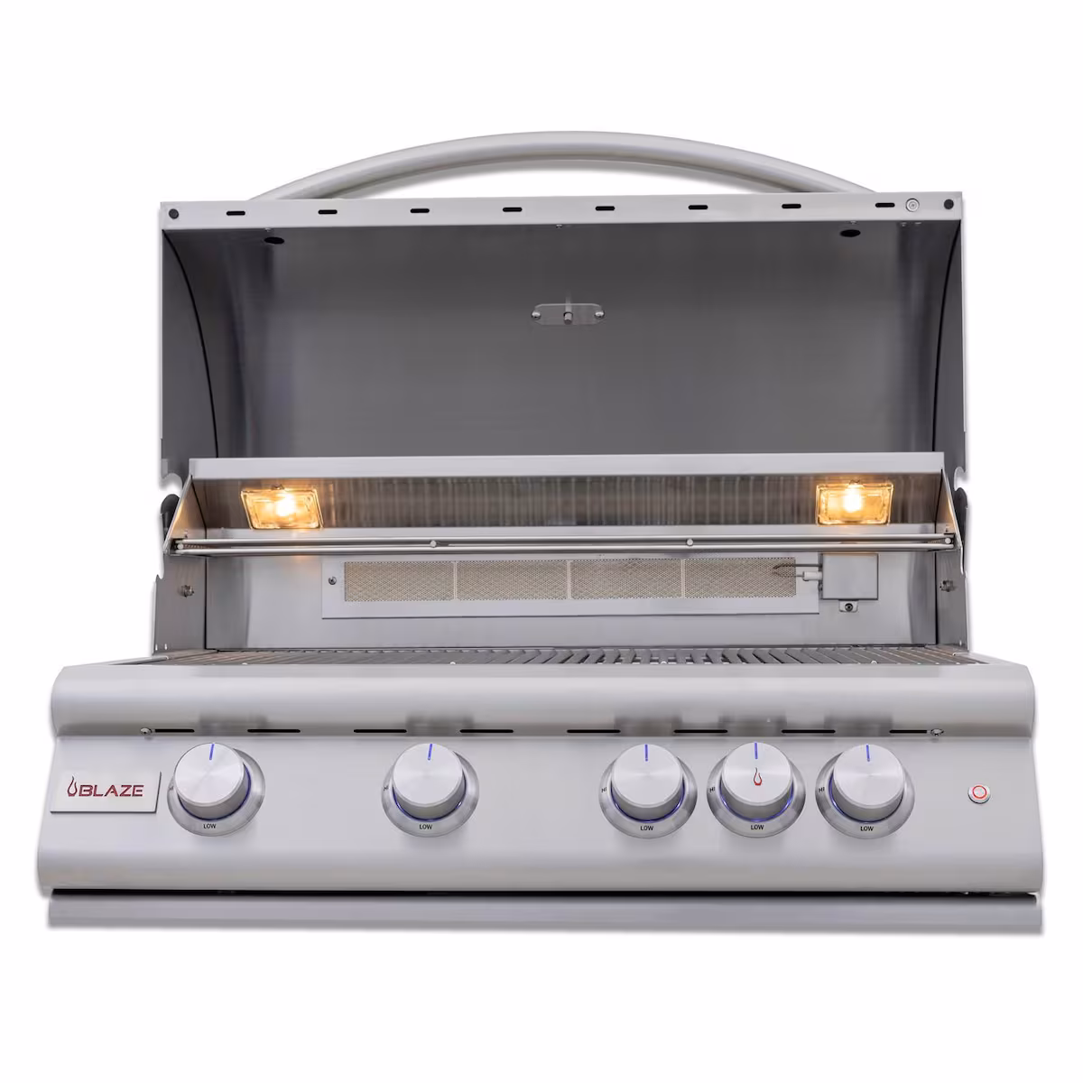 BBQGuys Signature 10 Ft Outdoor Kitchen Island w/ 32-in Natural Gas Blaze LTE+ Grill & Griddle, 15-in Refrigerator & Narrow Trash Bin | Toffee w/ White Valley Granite - Image 4