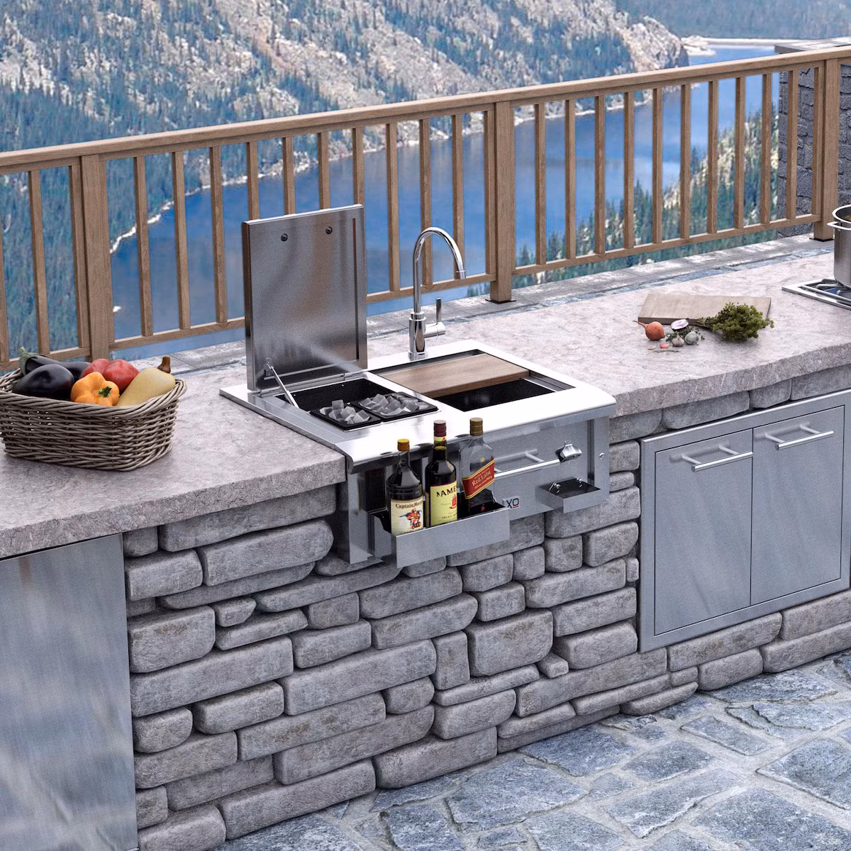 XO Pro-Grade 30-Inch Outdoor Stainless Steel Cocktail Pro Sink Station