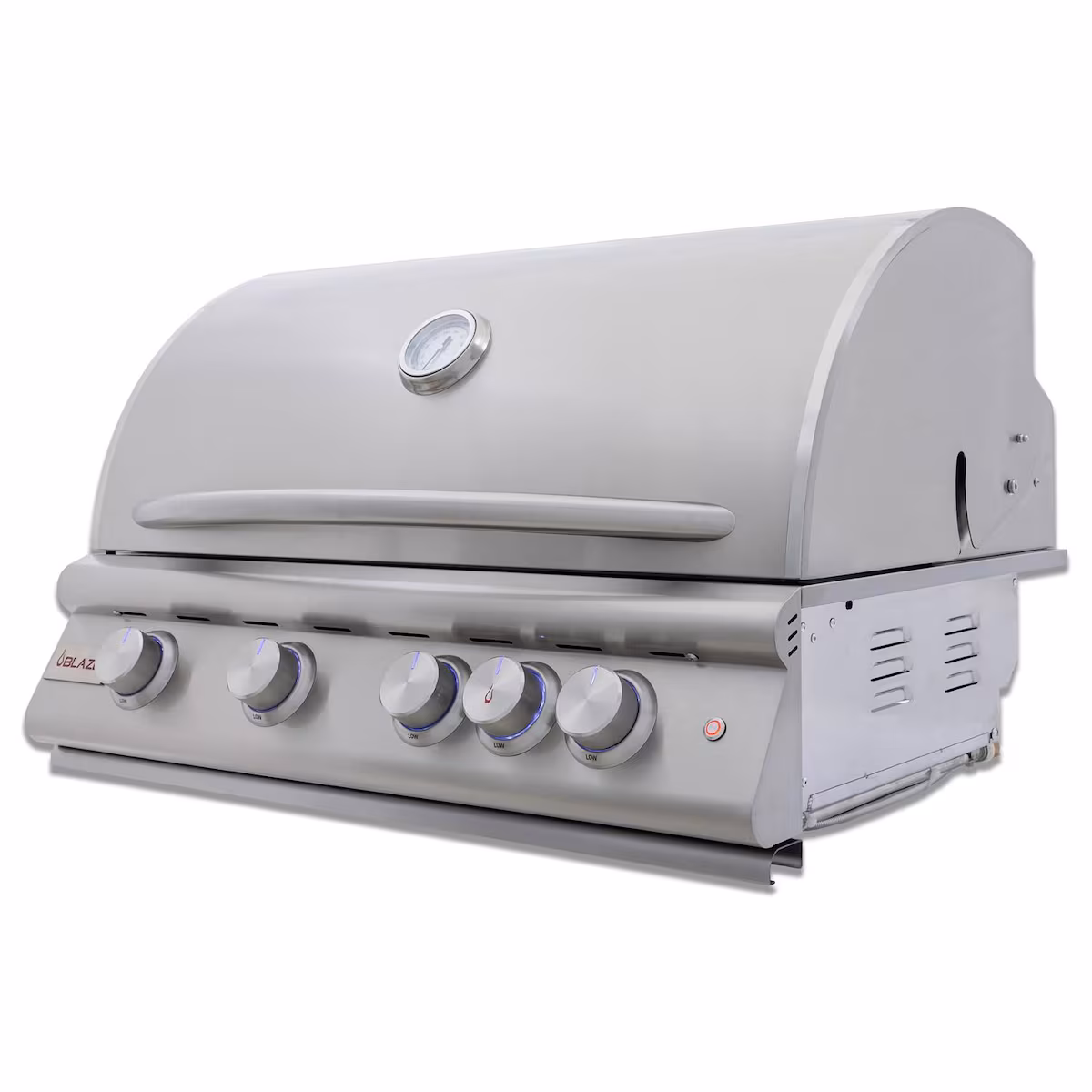 BBQGuys Signature 10 Ft Outdoor Kitchen Island w/ 32-in Natural Gas Blaze LTE+ Grill & Griddle, 15-in Refrigerator & Narrow Trash Bin | Toffee w/ White Valley Granite - Image 5