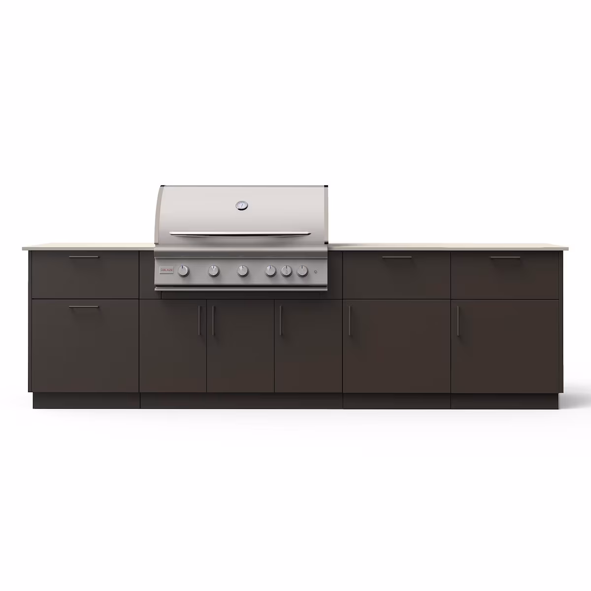 Blaze High Noon 10-Ft Outdoor Kitchen Island w/ 40-Inch LTE+ Propane Grill in Architectural Bronze w/ Aeris Countertop