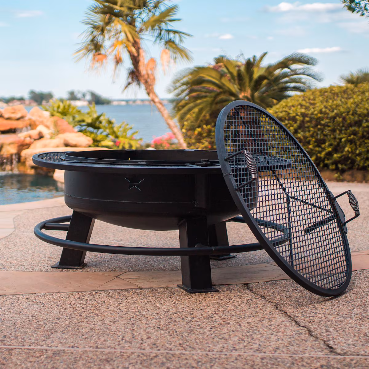 48 Inch Round Steel Wood-Burning Fire Pit - Image 3