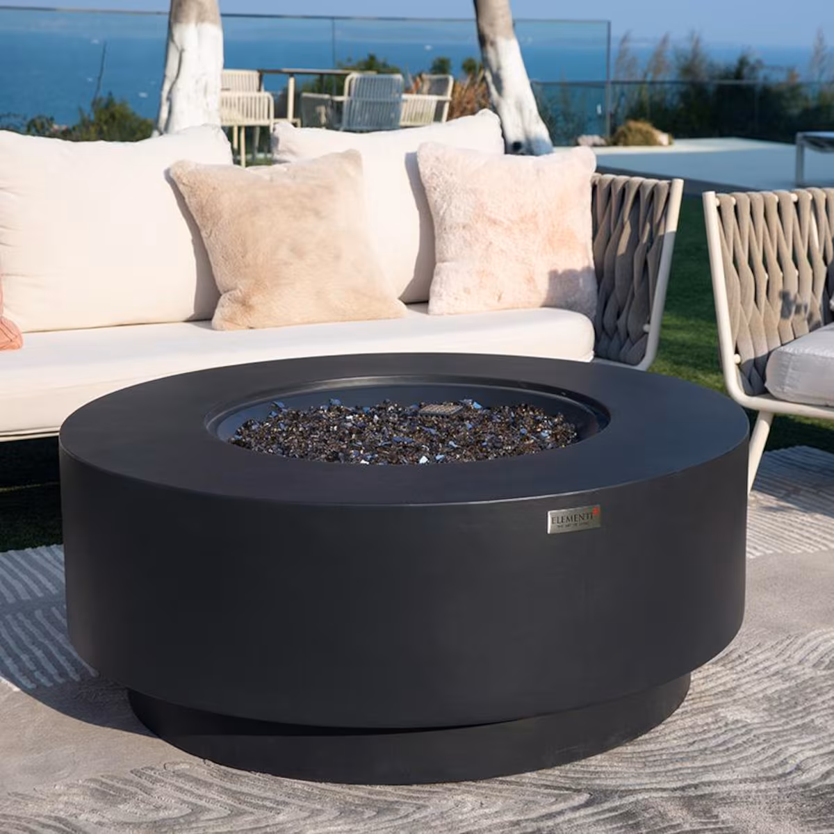 Nimes 40-in Round Concrete Natural Gas Fire Pit - Image 4