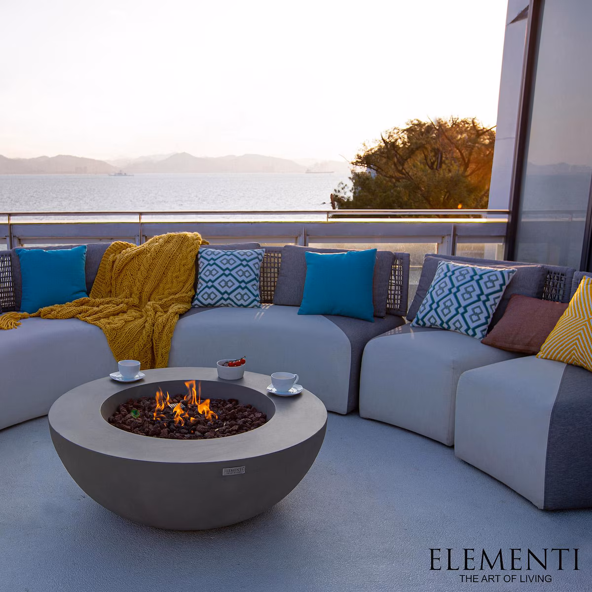 Lunar 42-in Round GFRC Natural Gas Fire Pit - Image 2