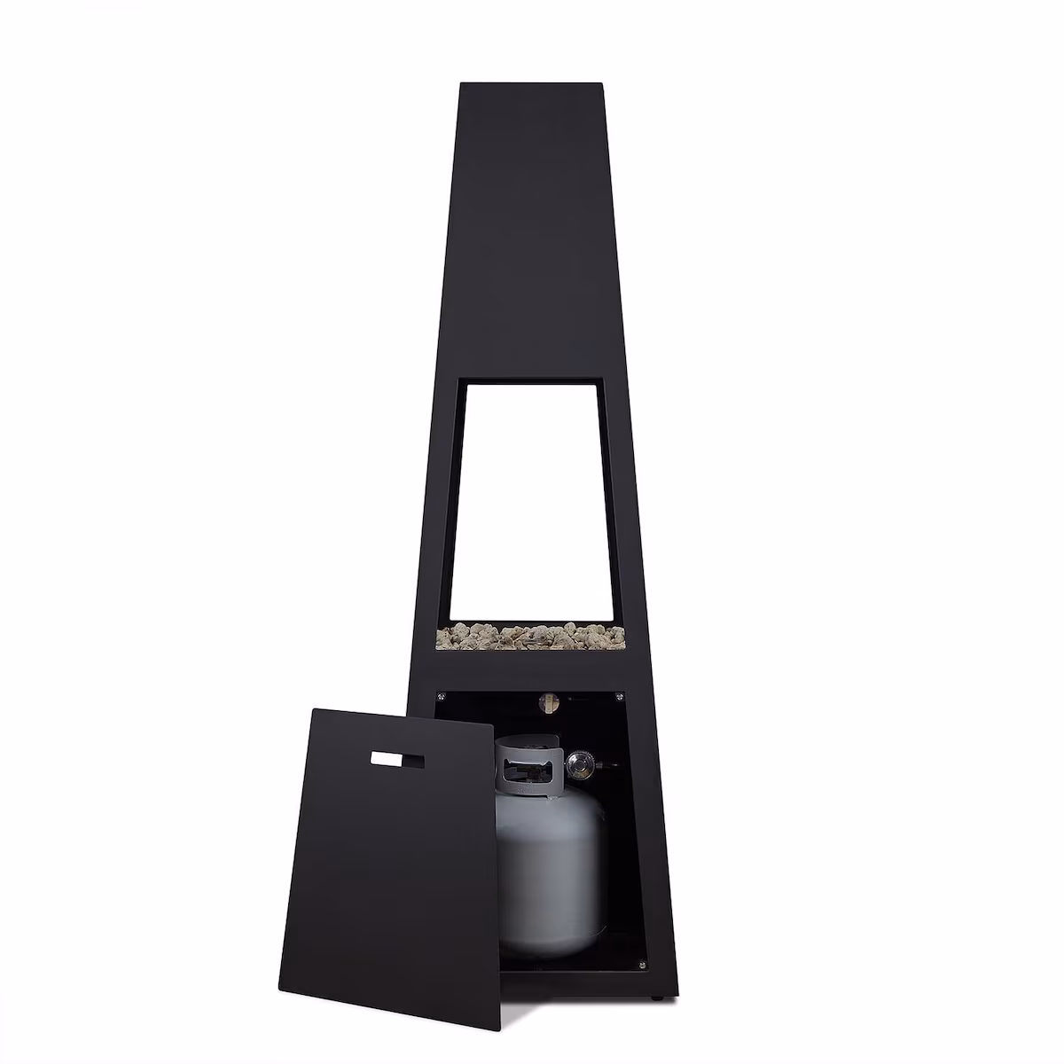 Metal Chiminea 70 Inch Square Propane Fire Column - Image 4