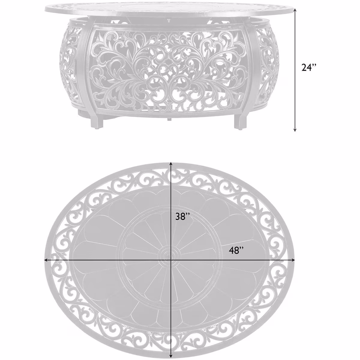 WestCay 51 Inch Round Cast Aluminum - Image 3