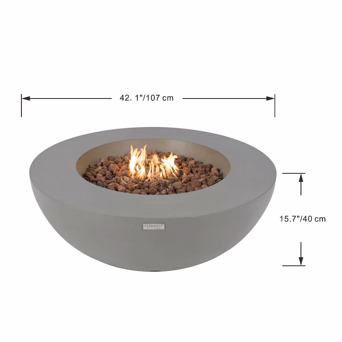 Lunar 42-in Round GFRC Natural Gas Fire Pit - Image 4