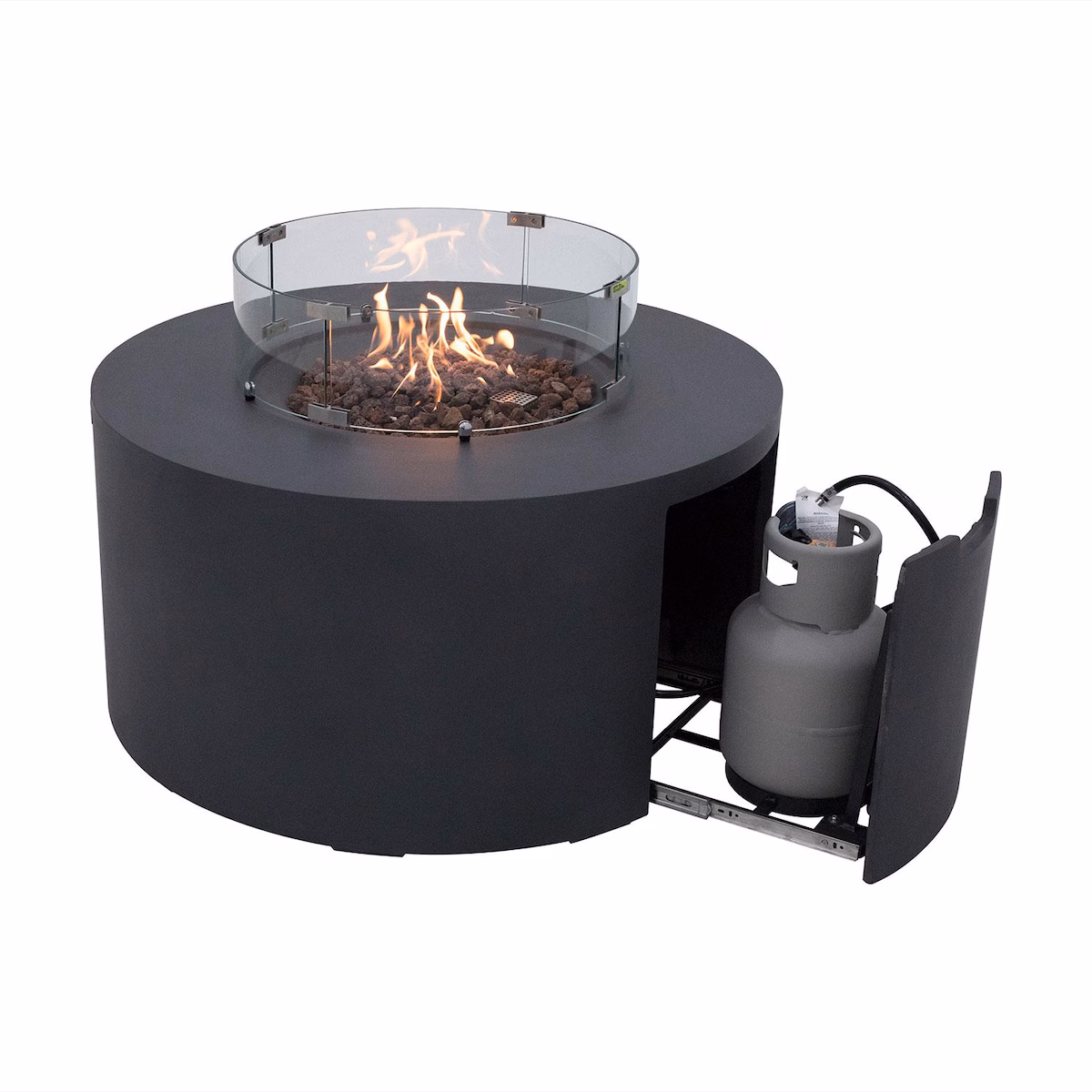 Pacaya 43-in Round Concrete Propane Fire Pit - Image 4