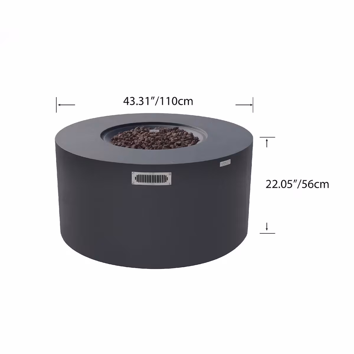 Pacaya 43-in Round Concrete Propane Fire Pit - Image 6