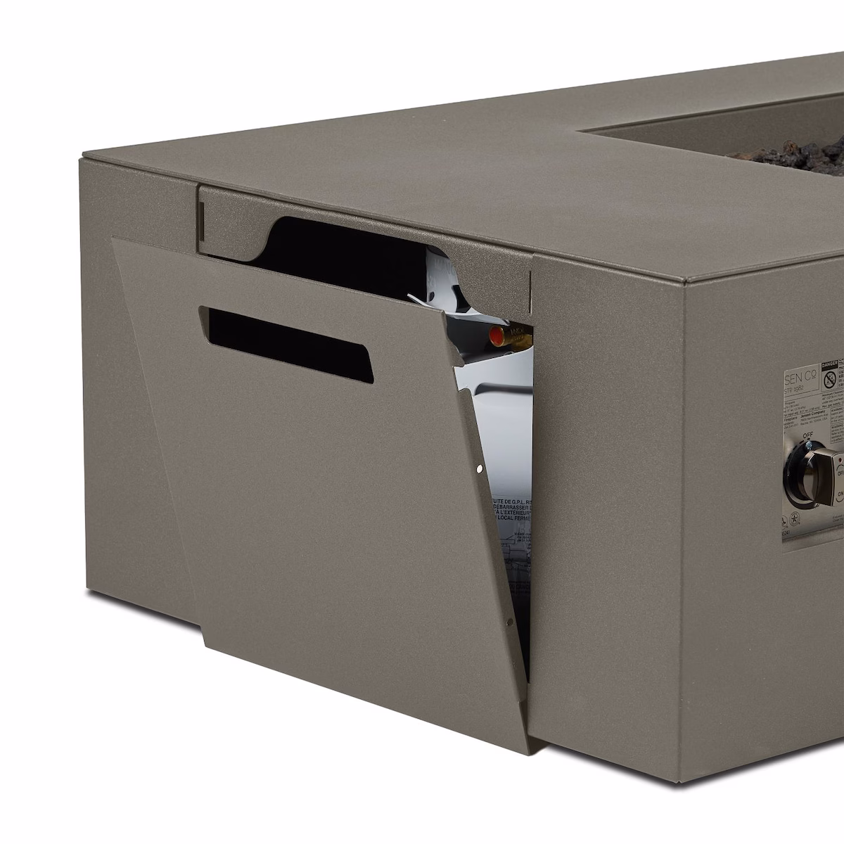 Covewood 72-in Rectangular Aluminum Propane Fire Pit Table - Image 5