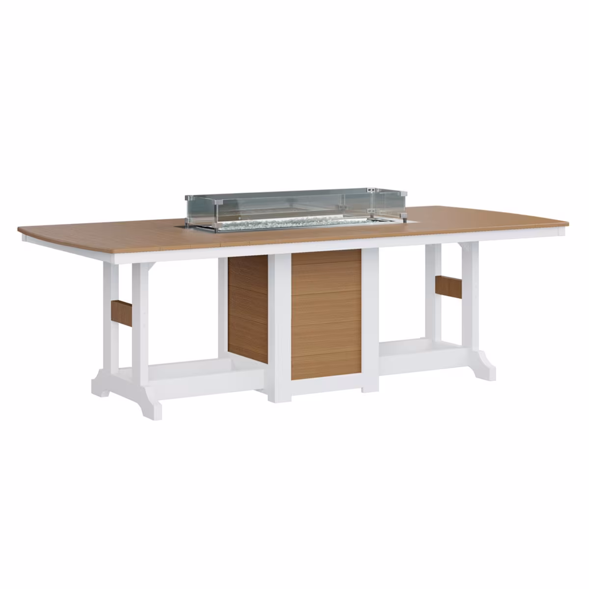 Garden Classic 96-in Rectangular Polyresin Propane Fire Pit Dining Table