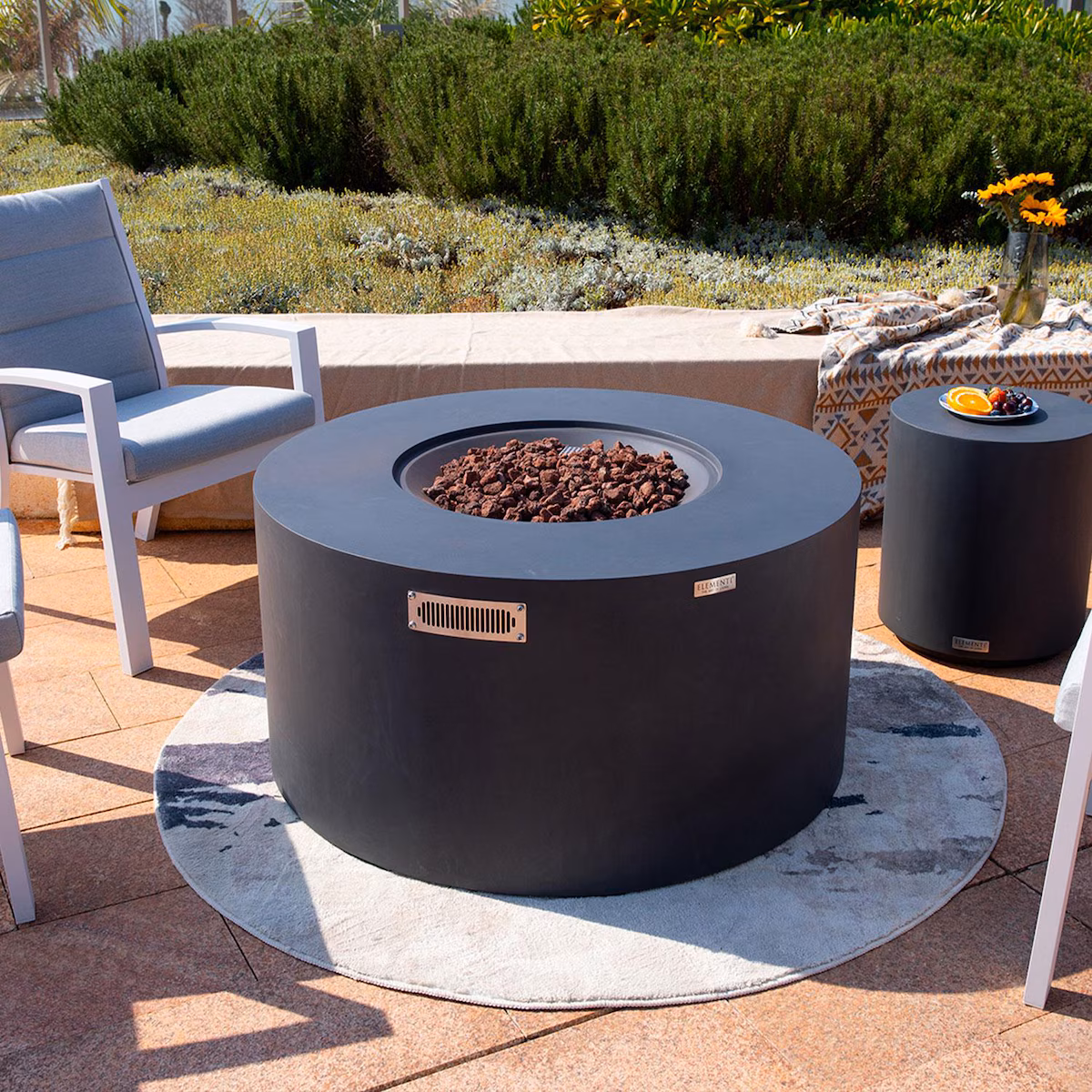 Pacaya 43-in Round Concrete Propane Fire Pit - Image 5