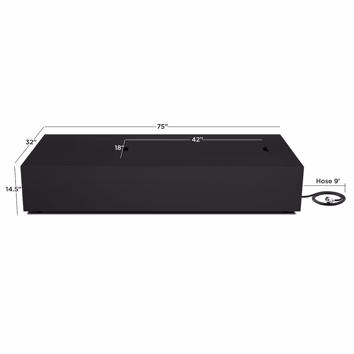 Elysian 75-in Rectangular Steel Propane Fire Pit Table - Image 4