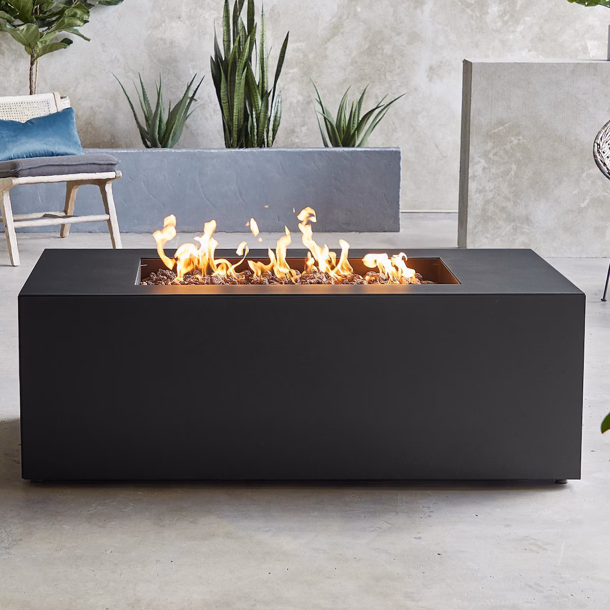 Covewood 58 Inch Rectangular Aluminum Propane Fire Pit - Image 2