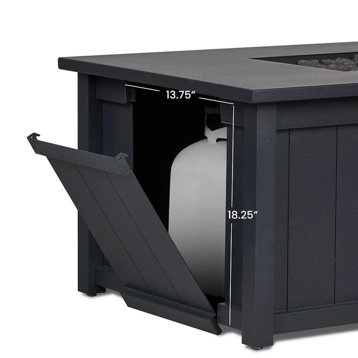 Landon Bay 70 Inch Rectangular Aluminum Propane Fire Pit Table - Image 5